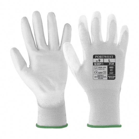 GANTS NYLON AVEC ENDUCTION POLYURÉTHANE BLANC