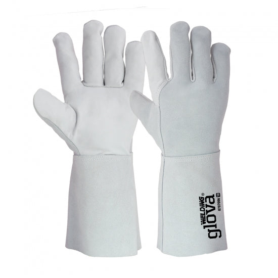 GANTS DE SOUDEUR CUIR MIXTE GRIS 35 CM