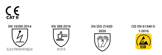 GANTS EN POLYESTER/FIBRE DE CARBONE AVEC REVÊTEMENT EN POLYURÉTHANE